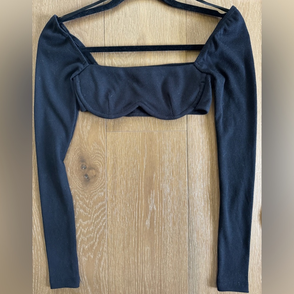 Princess Polly Black Long Sleeve Bodysuit